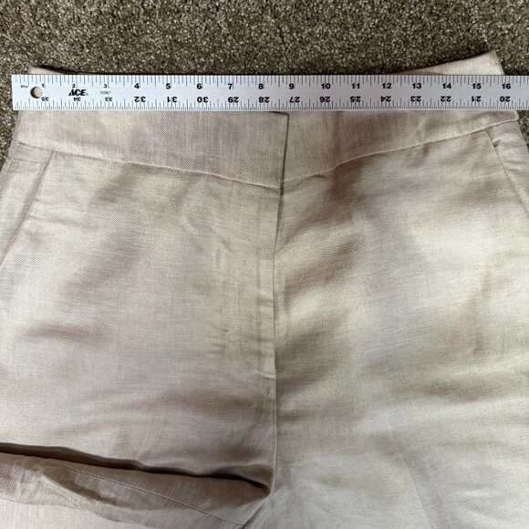 Calvin Klein Whitney Linen Wide Leg Pants Womens 12 Beige Cottage Core Coastal - Picture 11 of 16